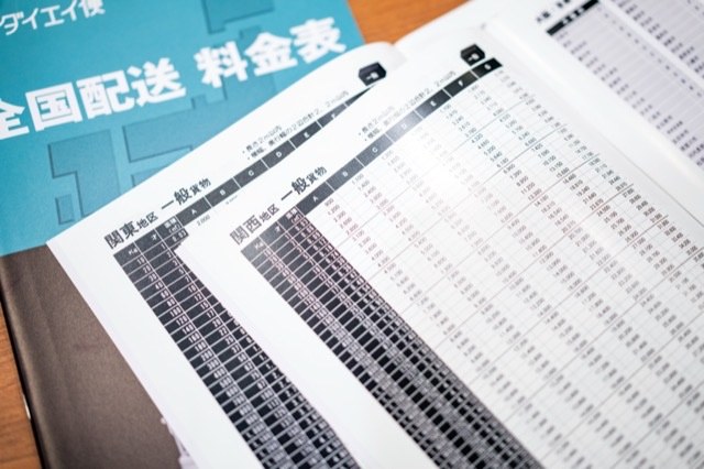 料金表ですぐ見積もり回答